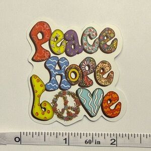⚪️PEACE HOPE LOVE Vinyl Sticker Decal
